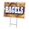 Signmission Bagels Yard Sign & Stake outdoor plastic coroplast window, C-2436 Bagels C-2436 Bagels - alternate 1